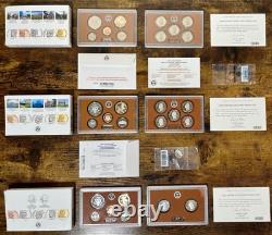Consecutive Run 64 Proof & Mint Sets 1961-2024 Key 2012 & 2020 Set! OGP & COA