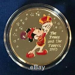 Disney 75 Years with Mickey Silver Proof Medallions. 999 Fine Silver Set of 6