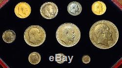 Edward VII 1902 Matt Proof Gold & Silver Short Set 11 X Coins 1106