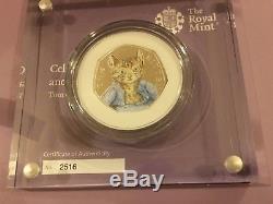 Error PETER RABBIT & TOM KITTEN, RM 2017 Silver Proof 50p Coins Gift Set, COA