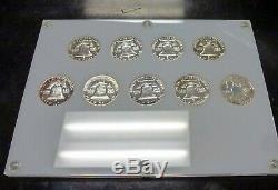FRANKLIN Silver HALF Dollars PROOF Short set of 9 In Hard plastic holder 1955-63