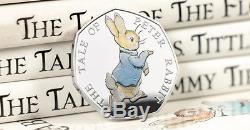 FULL SET OF 2017 BEATRIX POTTER COLOURED SILVER PROOF COINS PETER Rabbit