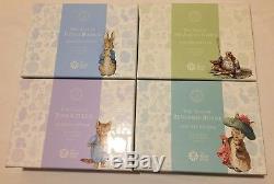 Full Set of 4 2017 BEATRIX POTTER GIFT SET Silver Proof 50p Coins