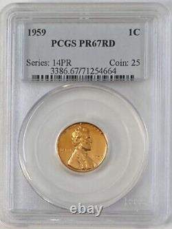 GORGEOUS 1959 US PROOF SET PCGS GRADED With NEAR CAMEO PR68 FRANKLIN HALF