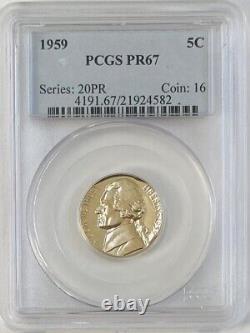 GORGEOUS 1959 US PROOF SET PCGS GRADED With NEAR CAMEO PR68 FRANKLIN HALF