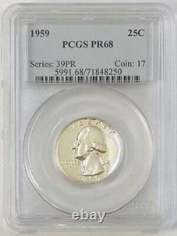 GORGEOUS 1959 US PROOF SET PCGS GRADED With NEAR CAMEO PR68 FRANKLIN HALF