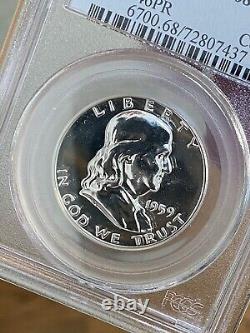 GORGEOUS 1959 US PROOF SET PCGS GRADED With NEAR CAMEO PR68 FRANKLIN HALF