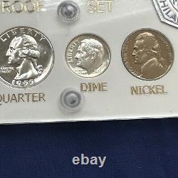 Gem 1955 Silver Proof Set In Brand New Vintage Capital Holder #BN125