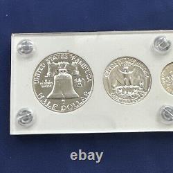 Gem 1955 Silver Proof Set In Brand New Vintage Capital Holder #BN125