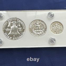 Gem 1955 Silver Proof Set In Brand New Vintage Capital Holder #BN125