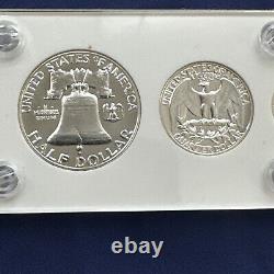 Gem 1955 Silver Proof Set In Brand New Vintage Capital Holder #BN125