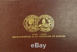 Genuine Proof 1795-1995 Kingdom of Hawaii Gold & Silver Bicentennial Set