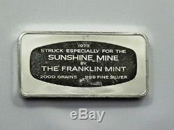 Great Mines Silver Proof set by Franklin Mint 1973 10 bars total 41oz. 999 fine