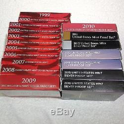 HUGE Barn Lot1999-2016 SILVER Proof Sets All Years Available! 2012 included