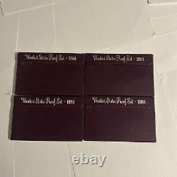 HUGE LOT OF 32 Proof Sets US Mint Original Gov't Packaging Box & COA MANY YEARS