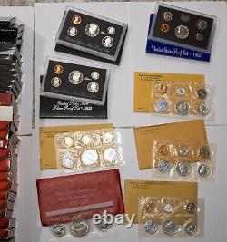 HUGE LOT of Silver Proof Sets 45 Total Sets (31 Full, 14 Half) 1961 2010