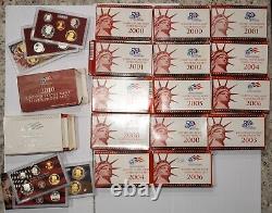 HUGE LOT of Silver Proof Sets 45 Total Sets (31 Full, 14 Half) 1961 2010