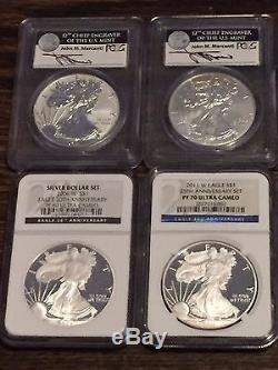 HUGE SILVER LOT! 2011 25TH ANNIVERSARY SET! OVER 20 PROOF SILVER EAGLES! 1994