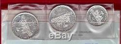 Haiti 3 Dif Silver Proof Coins Set 25 50 Gourdes 1976 Year Original Mint