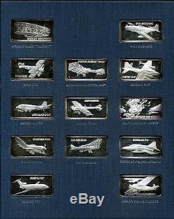 Hamilton Mint 1974 World Of Flight. 999 1 oz Set of 50 Silver Proof Art Bars