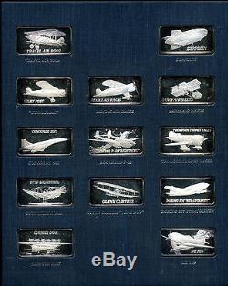 Hamilton Mint 1974 World Of Flight. 999 1 oz Set of 50 Silver Proof Art Bars