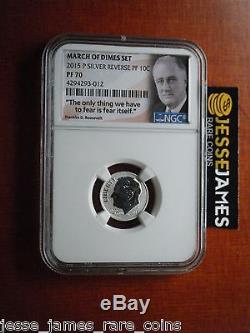 IN HAND 2015 P REVERSE PROOF SILVER DIME NGC PF70 FROM MARCH OF DIMES SET FDR
