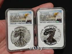 (IN HAND) 2021 NGC PF69 FR Reverse Proof American Silver Eagle Designer 2pc Set