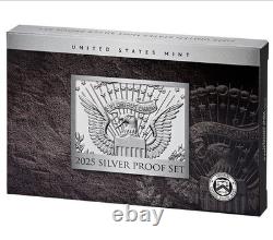 IN HAND 2025 S US Mint Silver Proof Set 10 Coins with Box & COA 25RH, With Penny