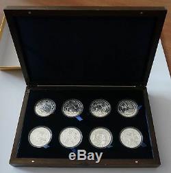 KIRIBATI / SAMOA 8 Silver Interlocking Combined Proof Set 1997-2000 Millennium