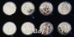 KIRIBATI / SAMOA 8 Silver Interlocking Combined Proof Set 1997-2000 Millennium