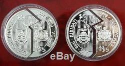 KIRIBATI / SAMOA 8 Silver Interlocking Combined Proof Set 1997-2000 Millennium