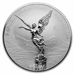 LIBERTAD MEXICO 2018 2 Coin 5 oz & 2 oz Reverse Proof Silver Coin Set in Case
