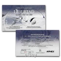 LIBERTAD SPECIAL 2 COIN SILVER SET 2016 1 oz Proof and Reverse Proof Mexico