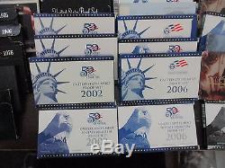 Lot Of 33 U. S. Mint Proof Sets (3 Silver) & 25 Uncirculated Mint Sets 1971-2015