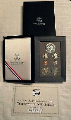 LOT of 3. 1990 1993 1994 U. S. Mint Prestige Proof Sets Original Boxes & COA's