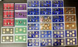 Large Lot 29 Mixed Date US Mint Proof Sets