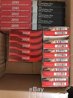 Large Lot Of Silver Proof Sets (6-2007), (5-2008), (5-2010), (5-2011) All In OGP