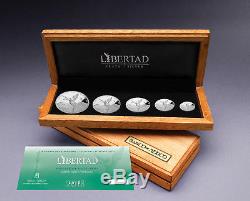 Libertad 1 1/2 1/4 1/10 1/20 oz. 999 fine silver Proof Set Mexico 2018 only 1000