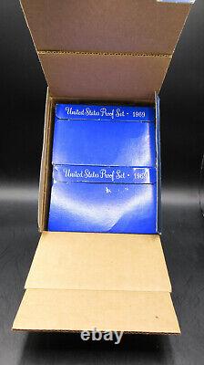 Lot (10) 1969-S US Mint Proof Set Opened Original Shipping Box of 10 Proof Sets