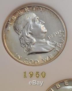 Lot (15) PROOF Franklin Silver Half Dollars, Complete Set 1950 -1963 1951 52 50C