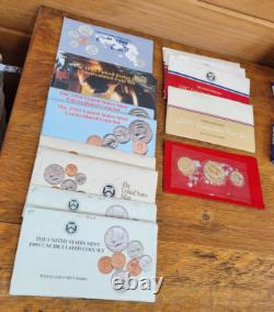 Lot 35 U. S. PROOF SETS or Uncirculated Coin Sets 1976-2005, Read. FREE SHIPPING