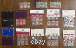 Lot Consisting Of Various Years Of Us Proof Sets Coins 1972 Thru 1989 Ogp