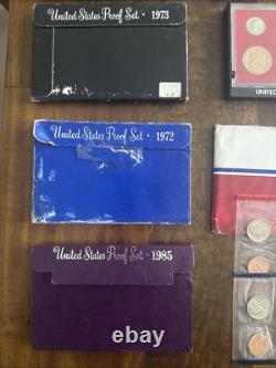 Lot Consisting Of Various Years Of Us Proof Sets Coins 1972 Thru 1989 Ogp
