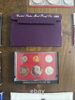 Lot Consisting Of Various Years Of Us Proof Sets Coins 1972 Thru 1989 Ogp