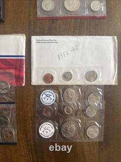 Lot Consisting Of Various Years Of Us Proof Sets Coins 1972 Thru 1989 Ogp