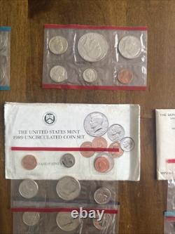 Lot Consisting Of Various Years Of Us Proof Sets Coins 1972 Thru 1989 Ogp