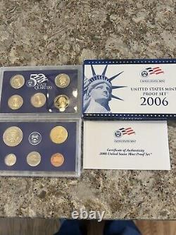 Lot Of 11 1999-2009 Proof Coin Sets WithOriginal Packaging. 2008 Is A Silver Set
