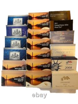 Lot Of 19- U S Mint Clad Proof Sets 2007-2025 W- Ogp