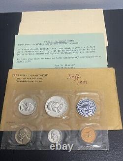 Lot Of (5) 1959 1961 1962 1963 1964 Proof Set US Mint Silver Coins Envelope COA