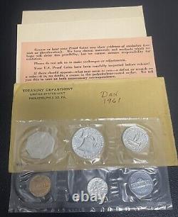 Lot Of (5) 1959 1961 1962 1963 1964 Proof Set US Mint Silver Coins Envelope COA